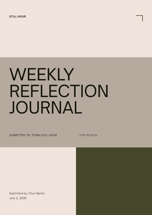 Still Hour Weekly Reflection Journal cover