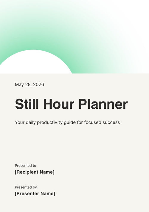 Still Hour Planner cover page